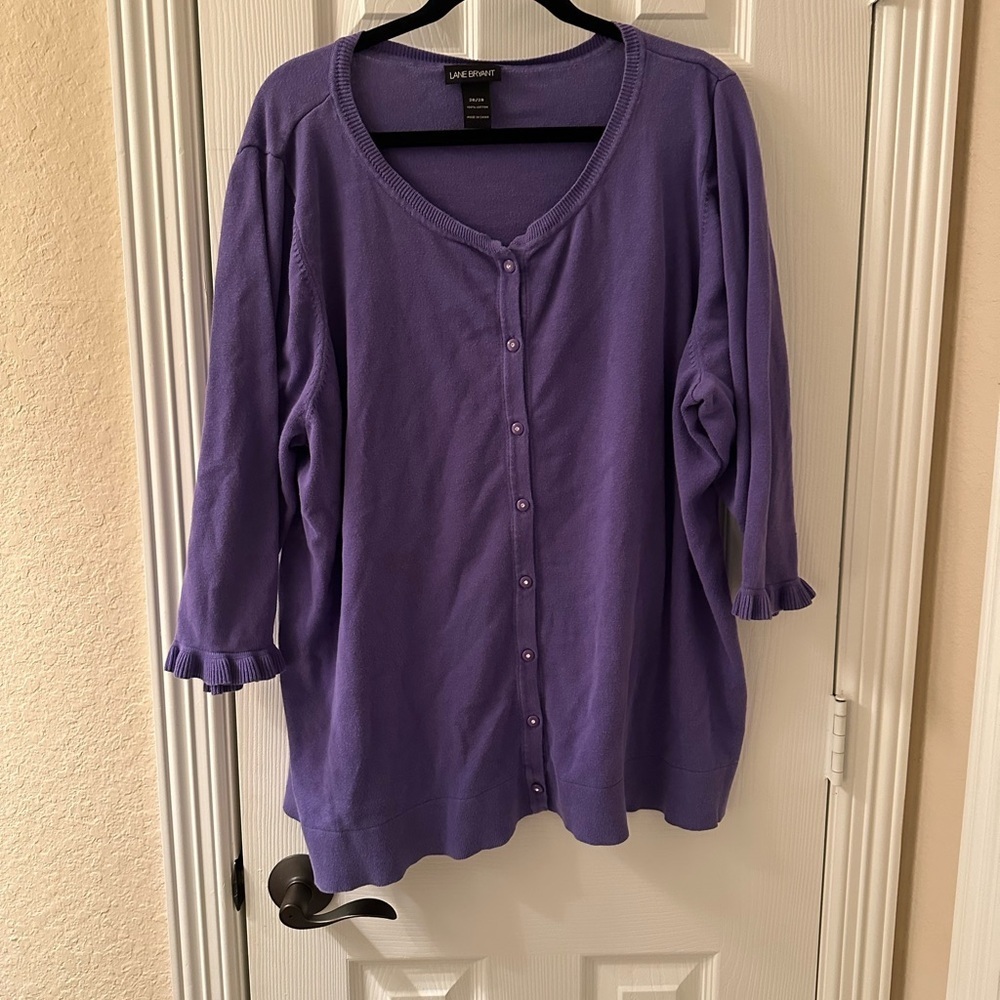 Lane Bryant Lavender Button-Up Blouse